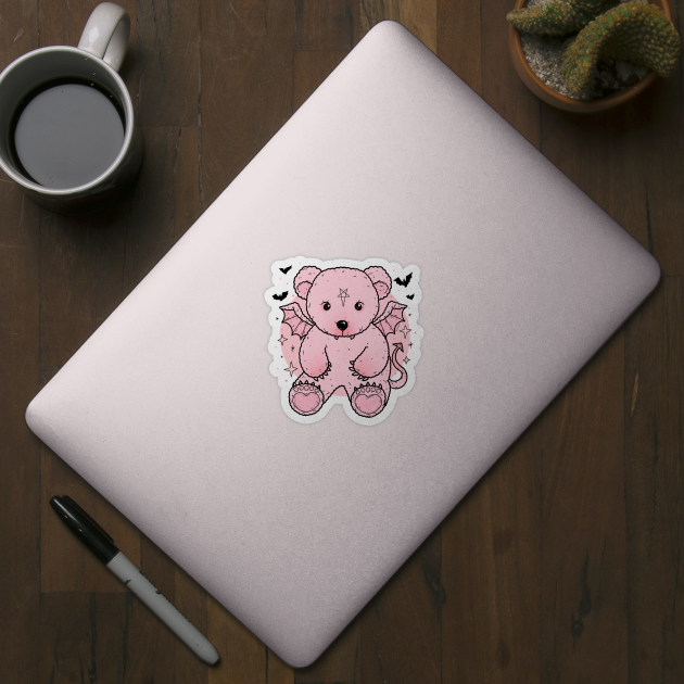 Bat Teddy Bear - Teddy Bear - Sticker | TeePublic